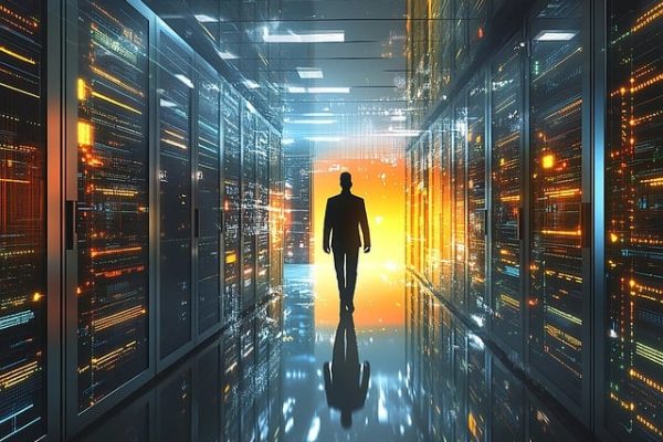 Cyber Security Specialist che lavora alla protezione dei dati aziendali